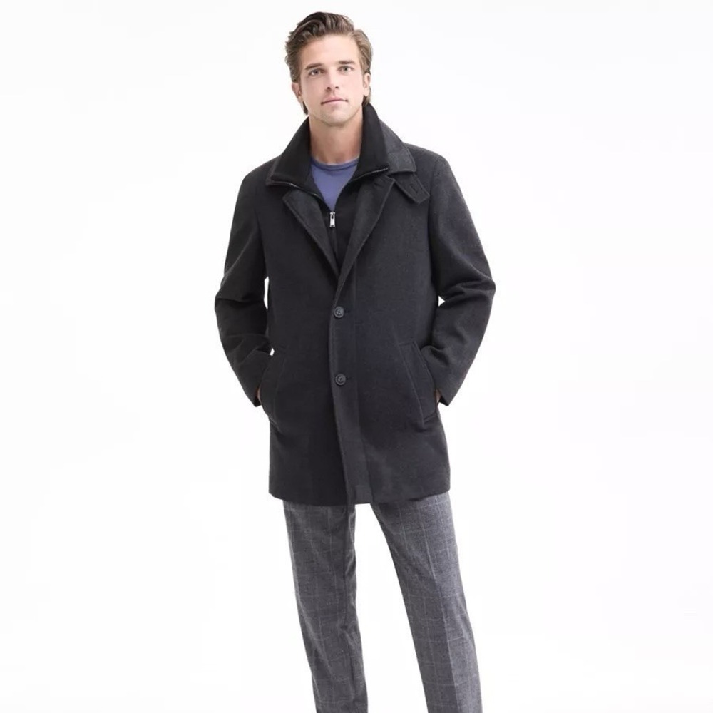 Calvin Klein Coleman Wool Coat Men's 42S Overcoat Charcoal‎ Gray Brand New NWT
